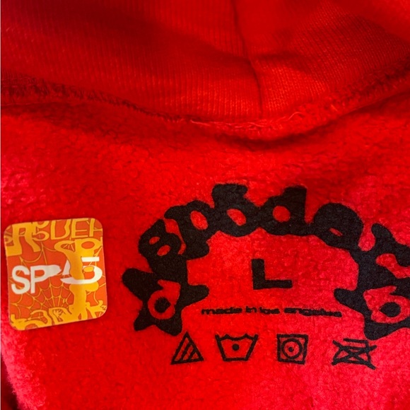 Sp5der Beluga Red Hoodie Sz: L - Picture 5 of 7